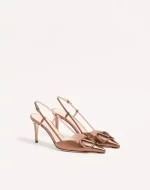 Valentino Vlogo Signature Slingback Pump In Laminated Nappa Leather 80Mm - Image 6